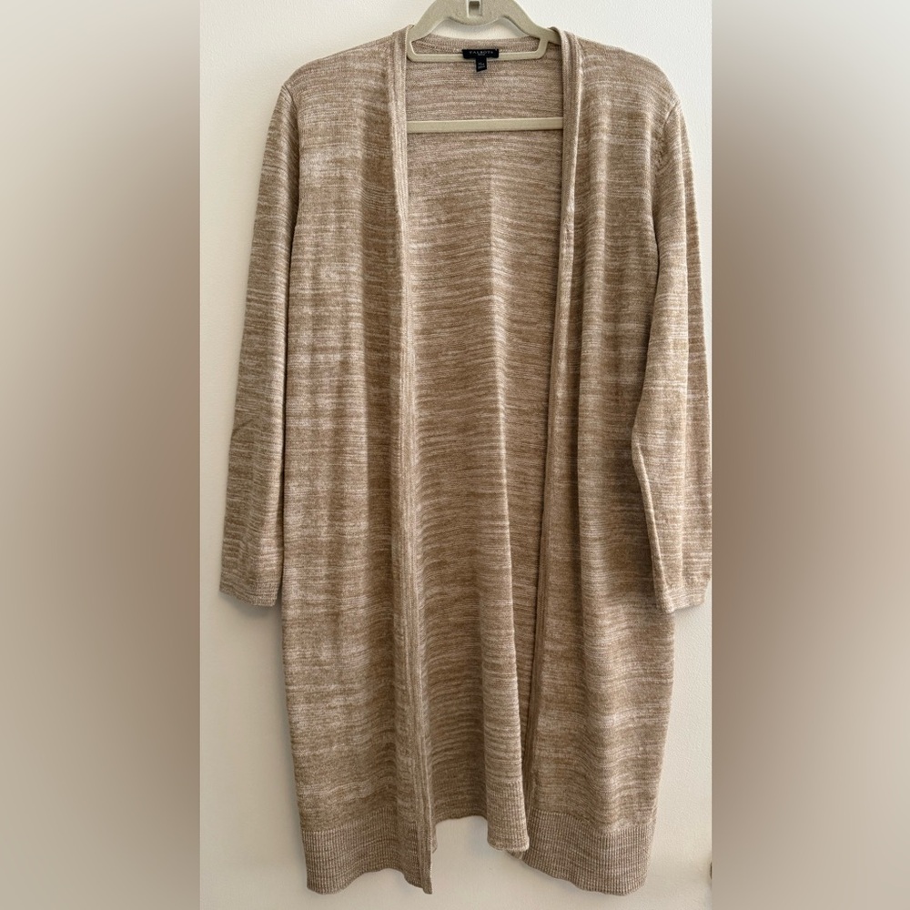Talbots Light weight duster/cardigan  marled ( beige )